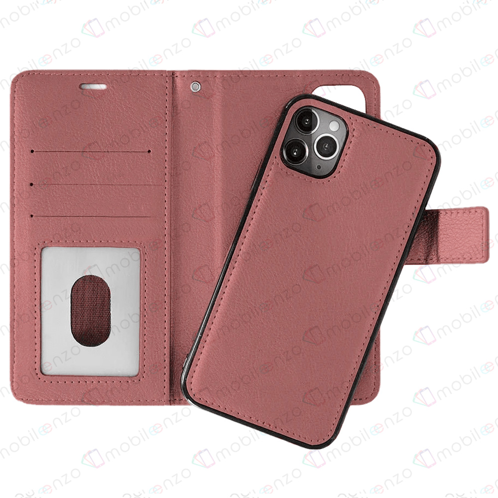Classic Magnet Wallet Case for iPhone 15 - Rose Gold