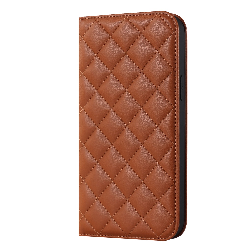Magnet Puffer wallet Case wit Magsafe for iPhone 15 - Brown