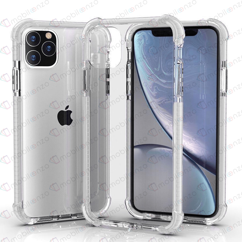 Hard Elastic Clear Case for iPhone 15 Pro - White Edge