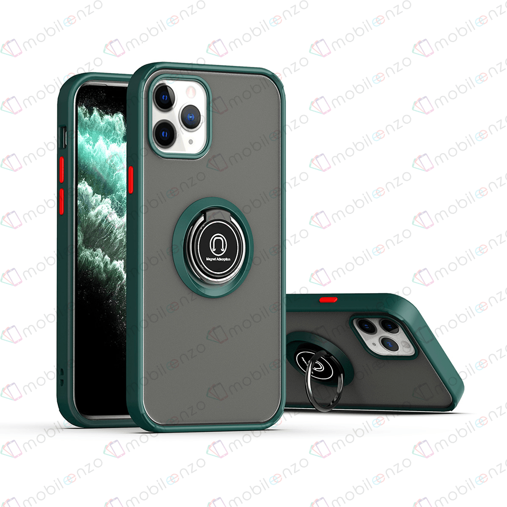 Matte Ring Case for iPhone 15 Pro - Dark Green