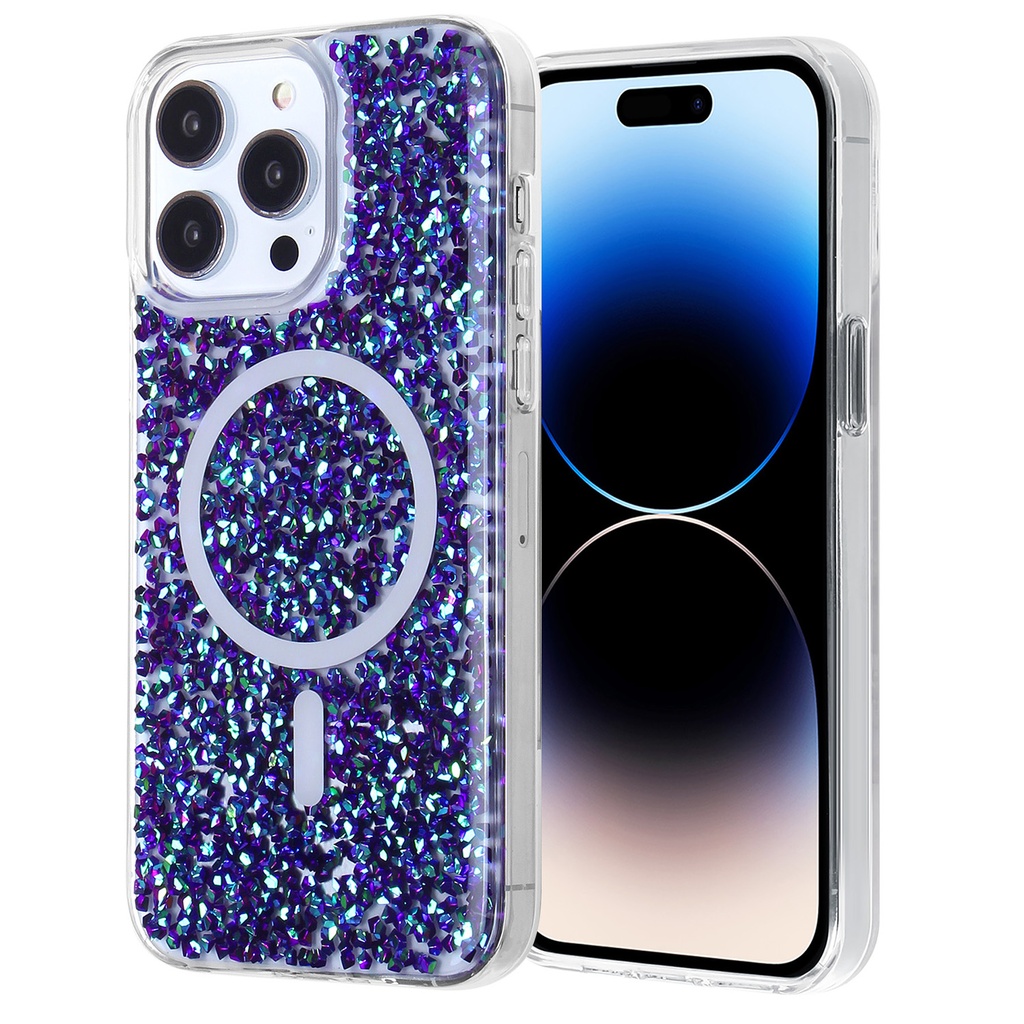 Magsafe Glitter Case for iPhone 15 Pro - Dark Blue