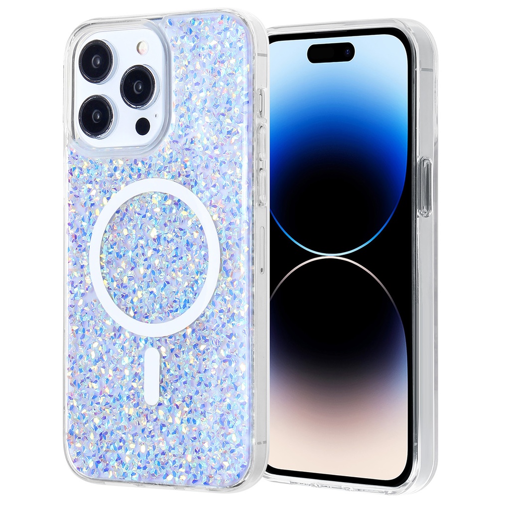 Magsafe Glitter Case for iPhone 15 Pro - Silver