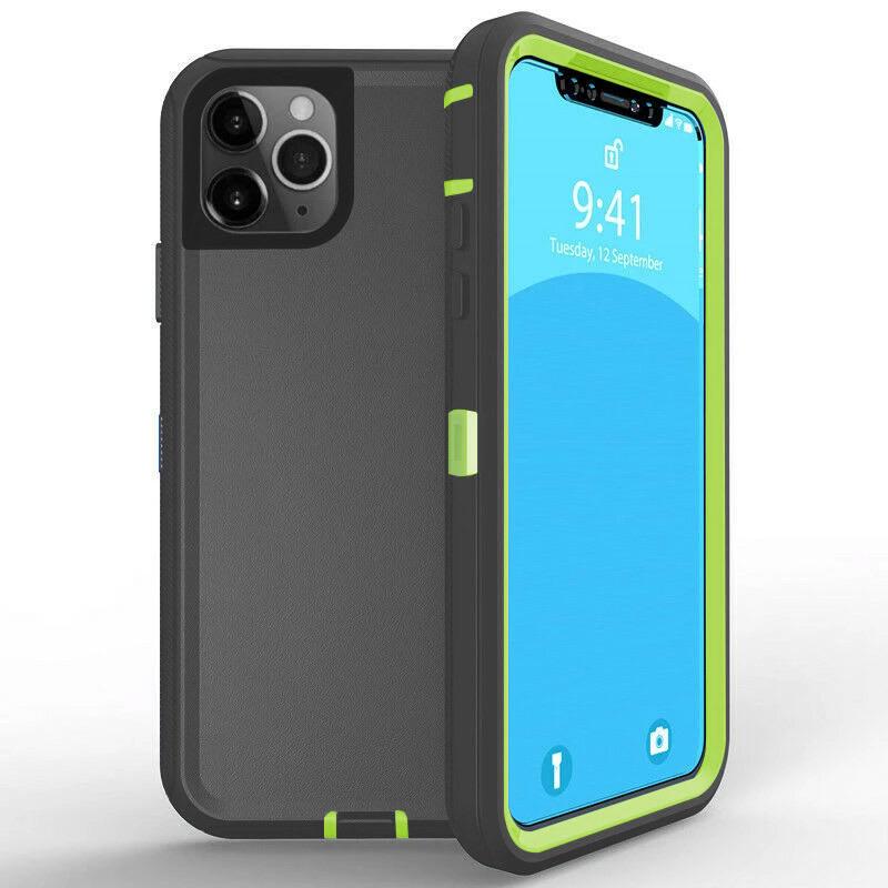 DualPro Protector Case for iPhone 15 Plus - Dark Gray & Green