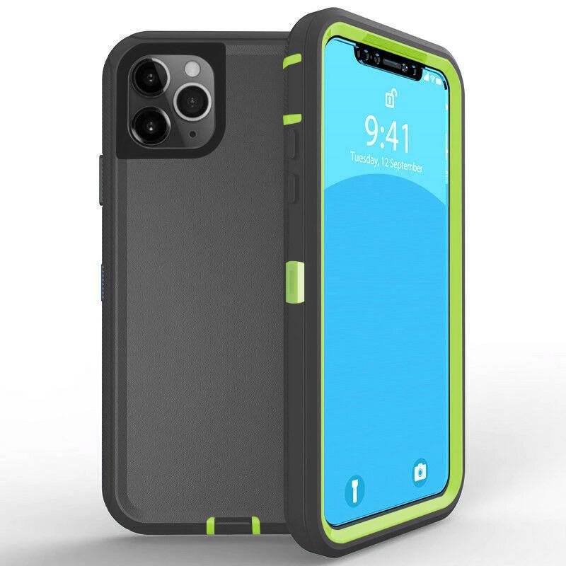 DualPro Protector Case for iPhone 15 Plus - Dark Gray & Green