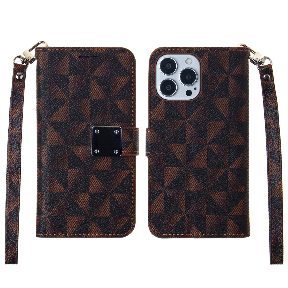 Triangle Wallet Case for iPhone 15 Plus - Navy Blue