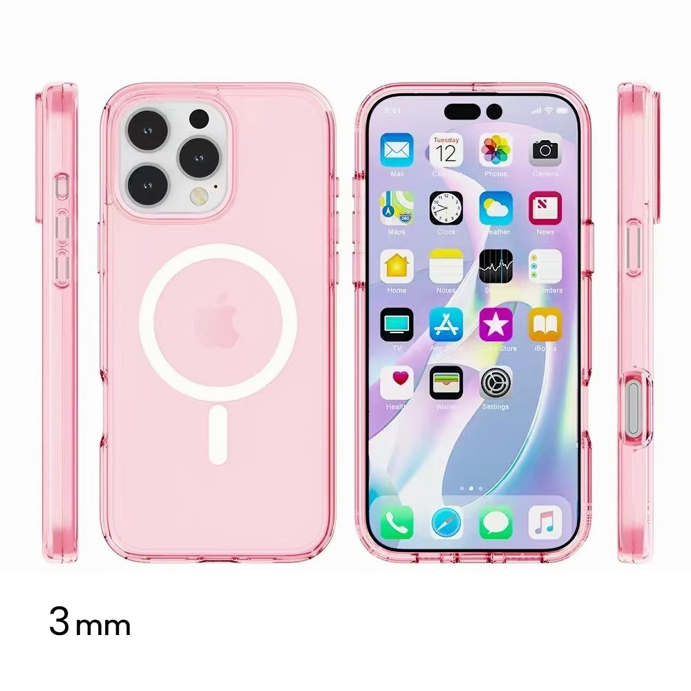 Transparent Color Case with Magsafe for iPhone 15 Pro Max - Pink