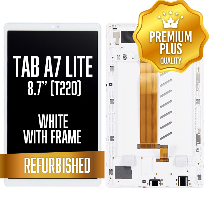 LCD Assembly for Samsung Galaxy Tab A7 Lite 8.7" (T220) - WiFi With Frame -White (Refurbished)