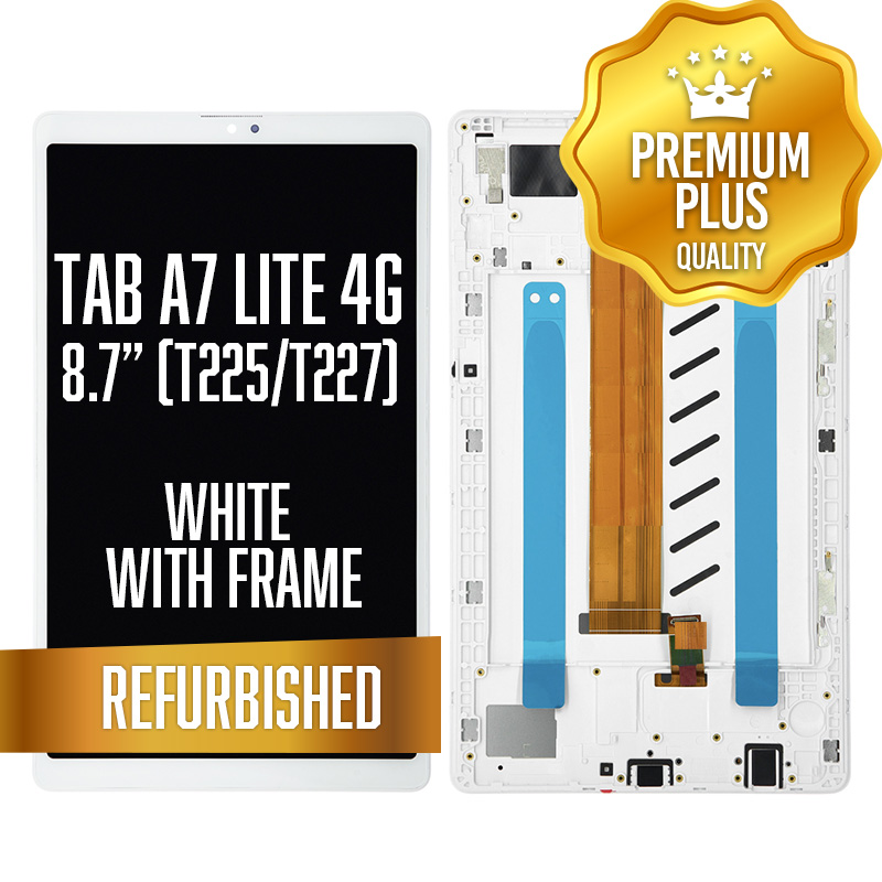 LCD Assembly for Samsung Galaxy Tab A7 Lite 8.7" (T225 / T227) - 4G With Frame -White (Refurbished)
