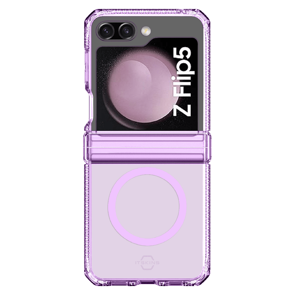 Itskins - Supremer Hinge Magsafe Case For Samsung Galaxy Z Flip5 - Transparent Purple