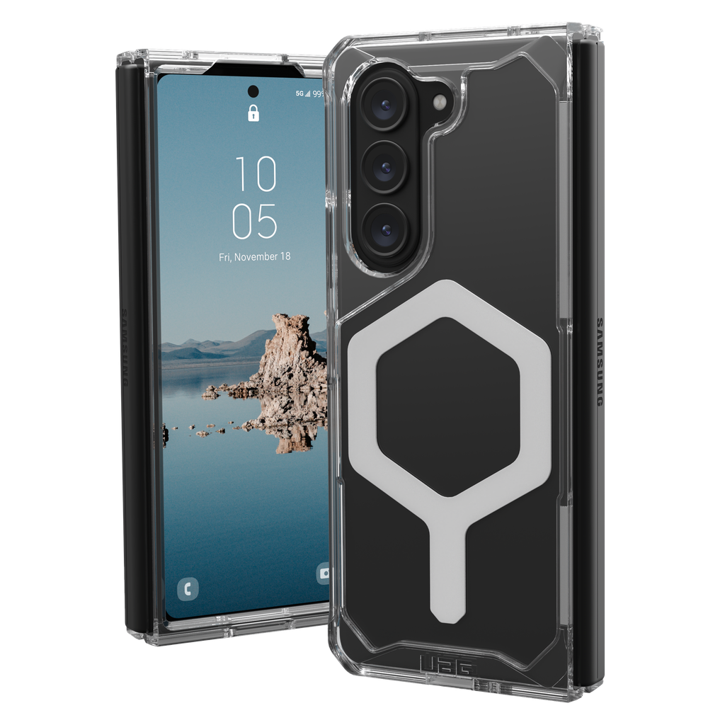 Urban Armor Gear Uag - Plyo Pro Case For Samsung Galaxy Z Fold5 - Ice And Silver