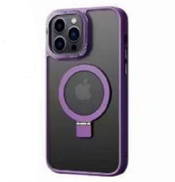 Magsafe Matte Stand Case for iPhone 15 - Purple