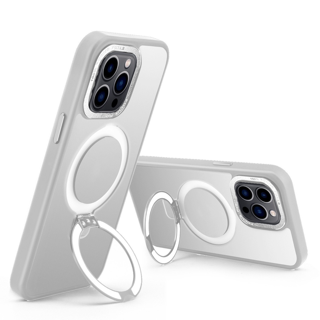 Magsafe Matte Stand Case for iPhone 15 - White