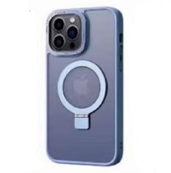 Magsafe Matte Stand Case for iPhone 15 - Blue