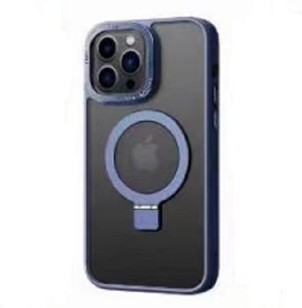Magsafe Matte Stand Case for iPhone 15 Pro - Dark Blue