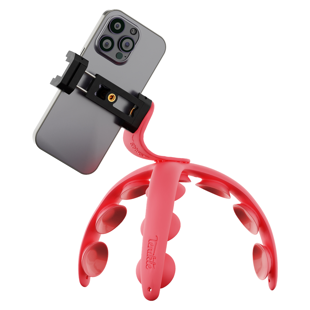 Tenikle - Pro Bendable Suction Cup Tripod Mount - Red