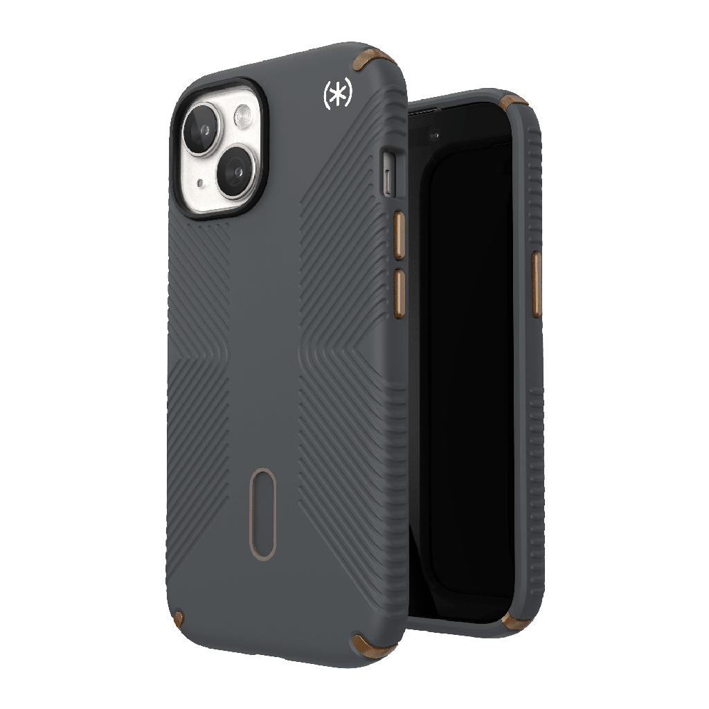 Speck - Presidio2 Grip Magsafe Case For Apple Iphone 15     /     Iphone 14     /     Iphone 13    /    Iphone 16e   /   Iphone 17e - Charcoal Grey