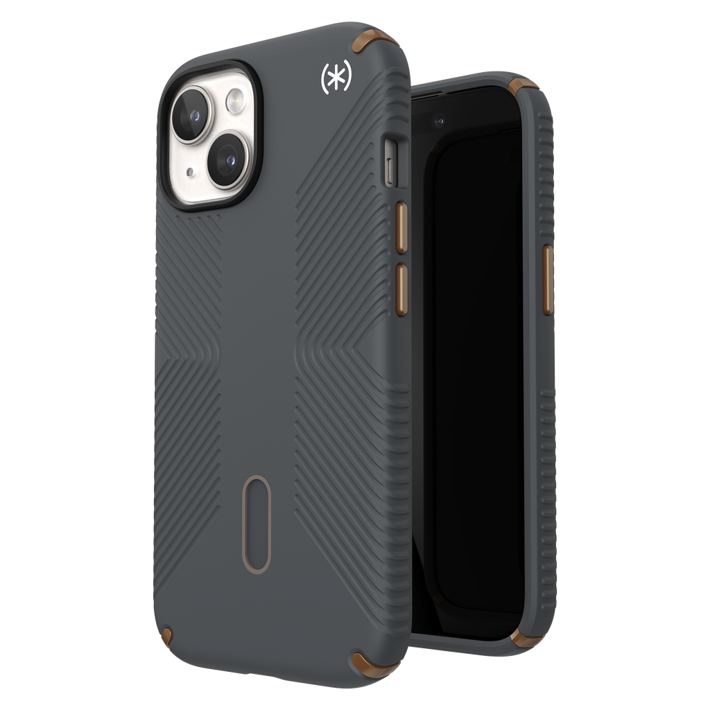 Speck - Presidio2 Grip Magsafe Case For Apple Iphone 15    /    Iphone 14    /    Iphone 13   /   Iphone 16e - Charcoal Grey