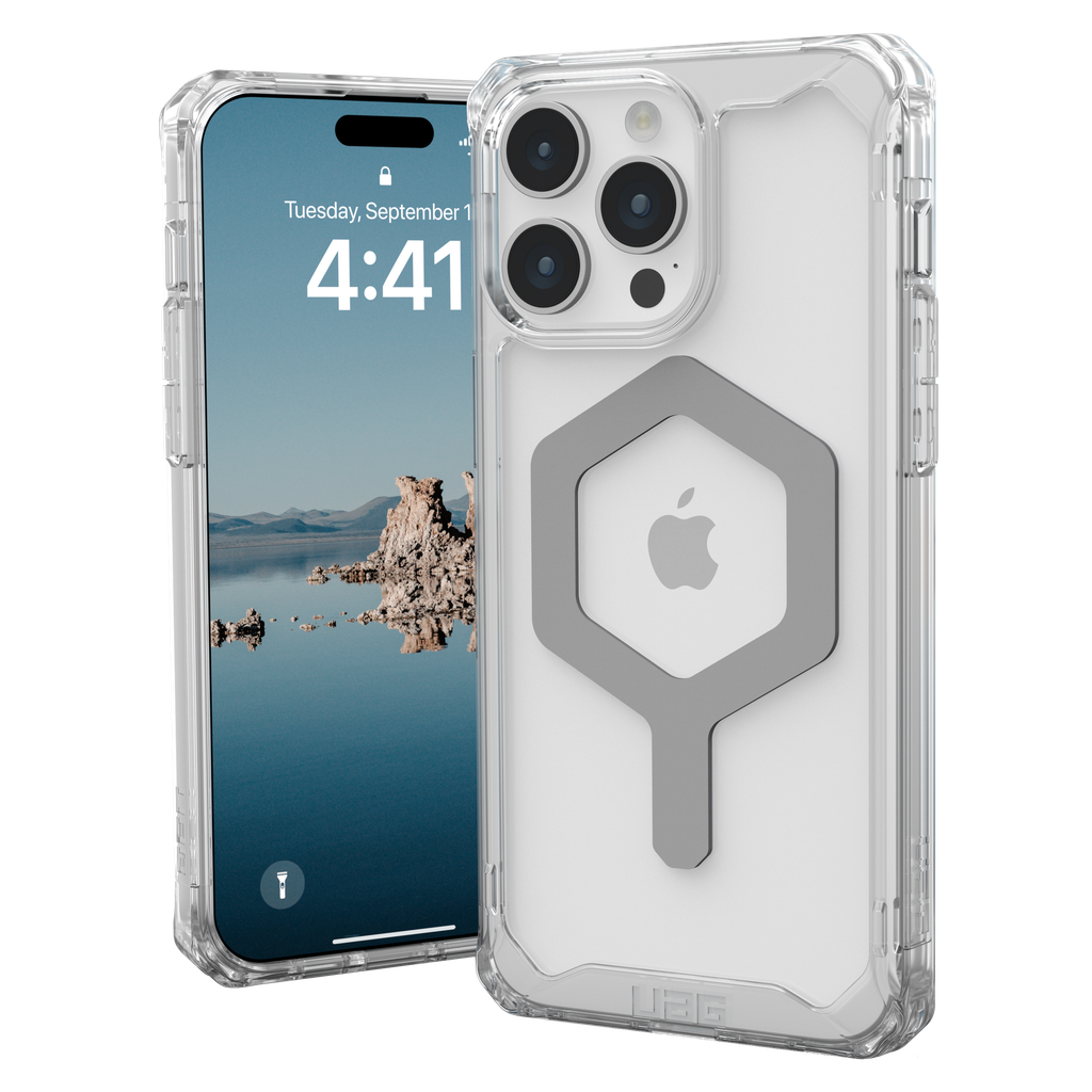 Urban Armor Gear Uag - Plyo Magsafe Case For Apple Iphone 15 Pro Max - Ice And Silver