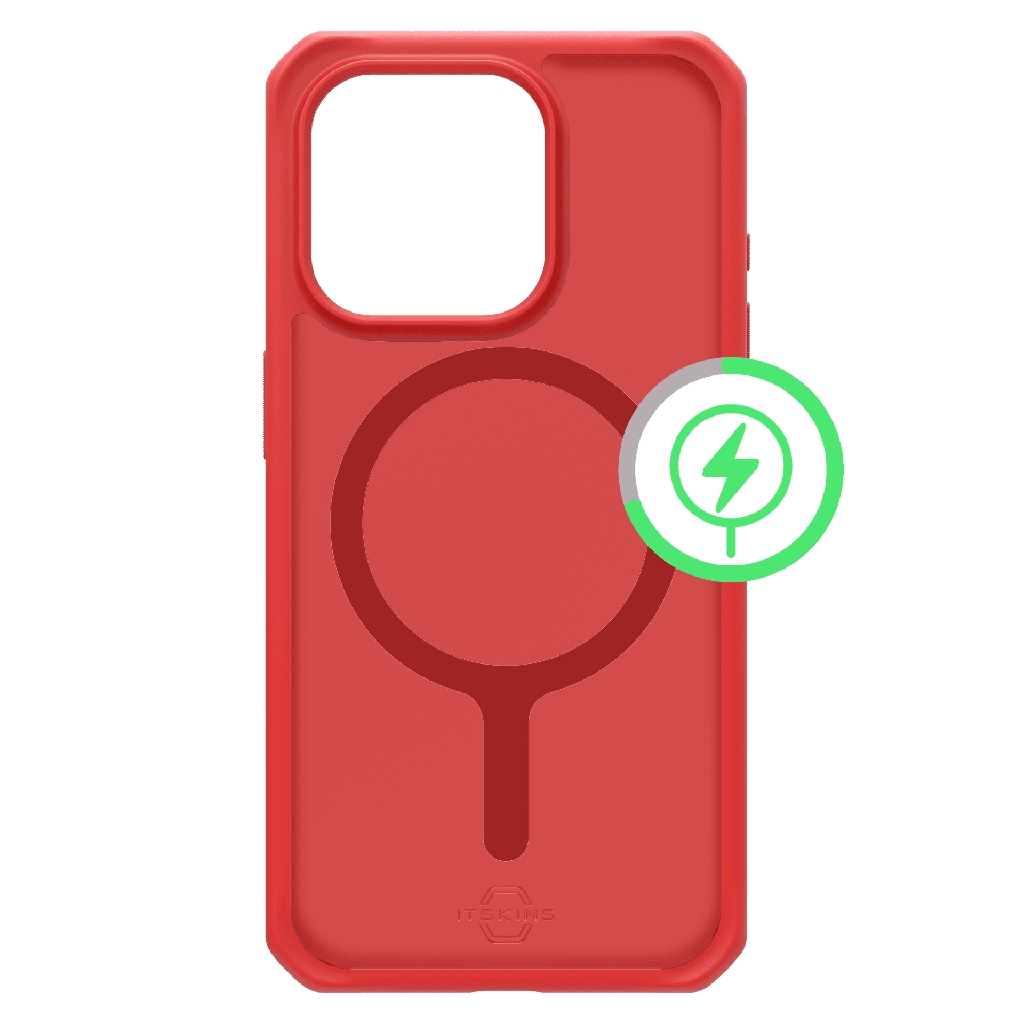 Itskins - Hybridr Frost Magsafe Case For Apple Iphone 15 Pro - Red
