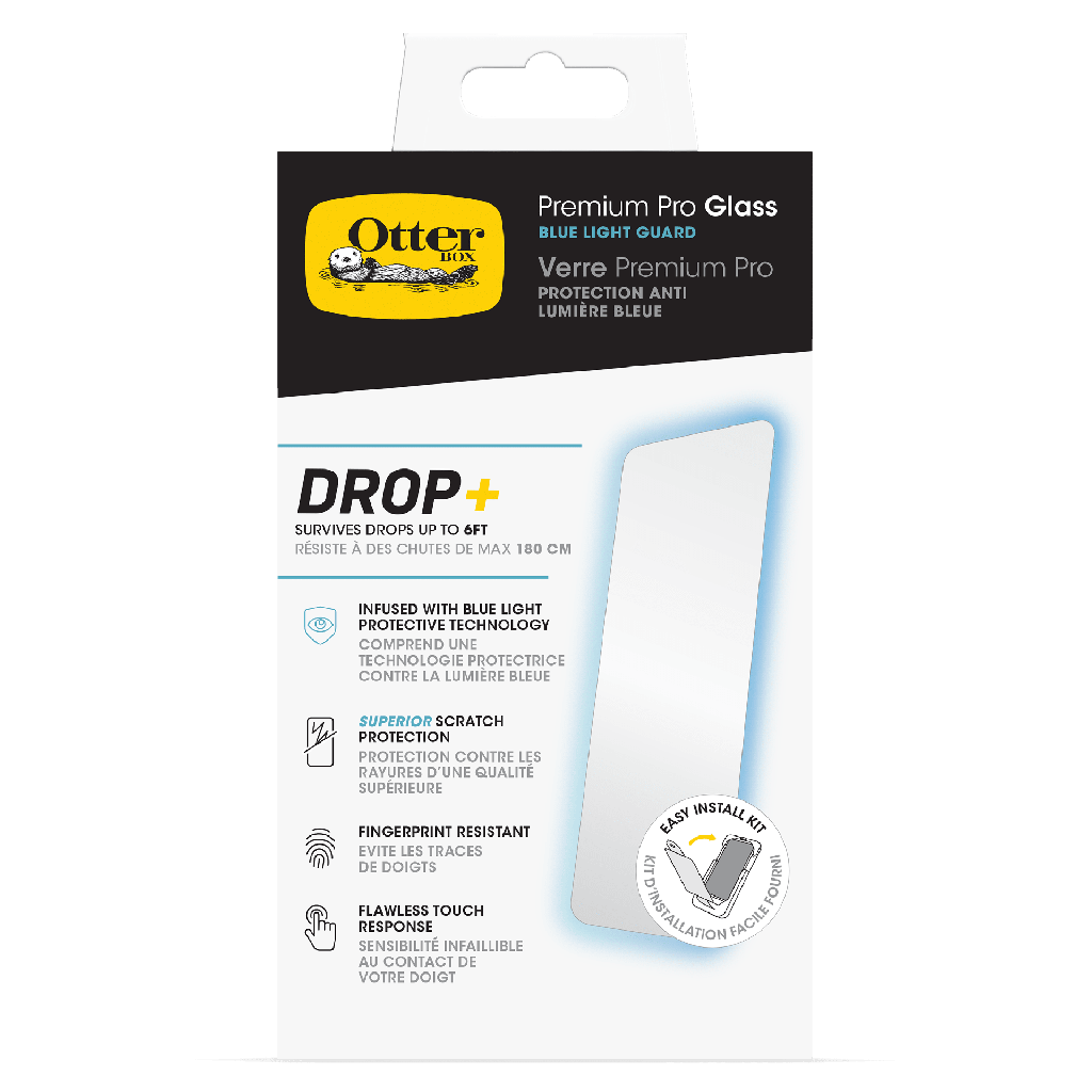Otterbox - Premium Pro Glass Antimicrobial Blue Light Screen Protector For Apple Iphone 15 Pro Max  - Clear
