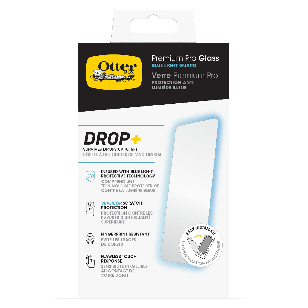 Otterbox - Premium Pro Glass Antimicrobial Blue Light Screen Protector For Apple Iphone 15  - Clear
