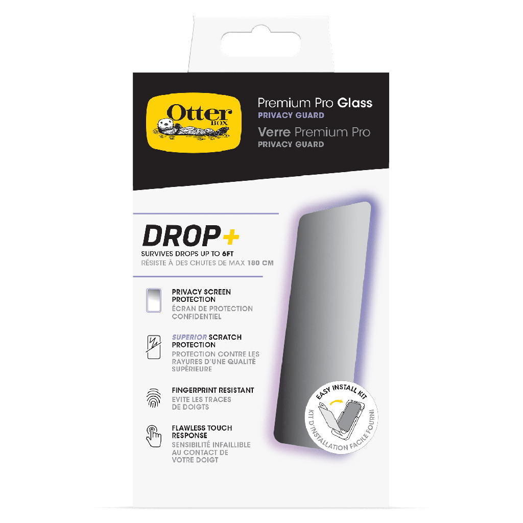 Otterbox - Premium Pro Glass Antimicrobial Privacy Screen Protector For Apple Iphone 15 Pro Max  - Clear