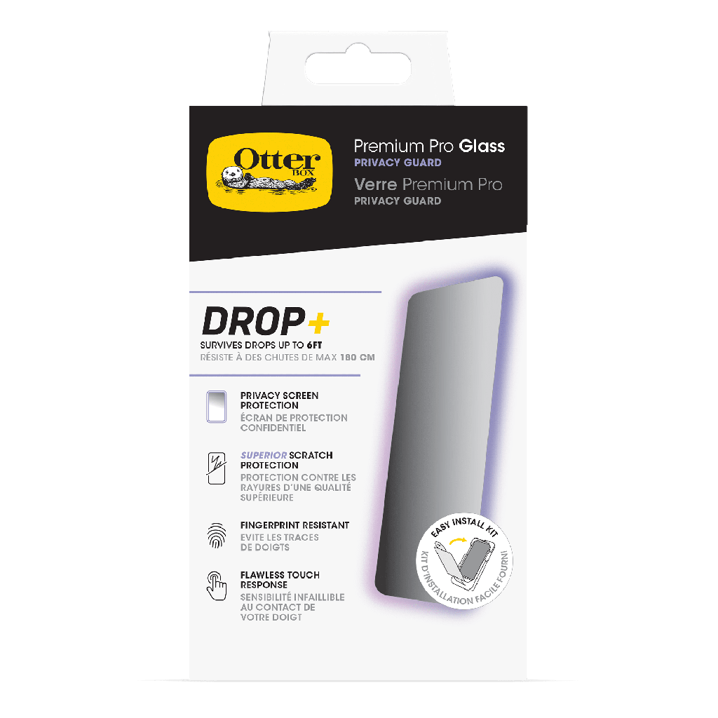 Otterbox - Premium Pro Glass Antimicrobial Privacy Screen Protector For Apple Iphone 15  - Clear