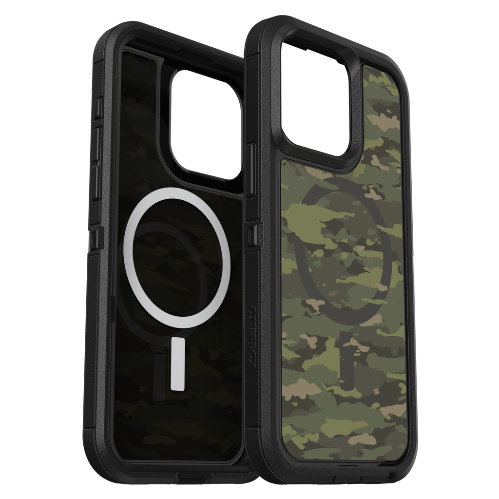 Otterbox - Defender Pro Xt Clear Magsafe Case For Apple Iphone 15 Pro Max  - Woodland Camo
