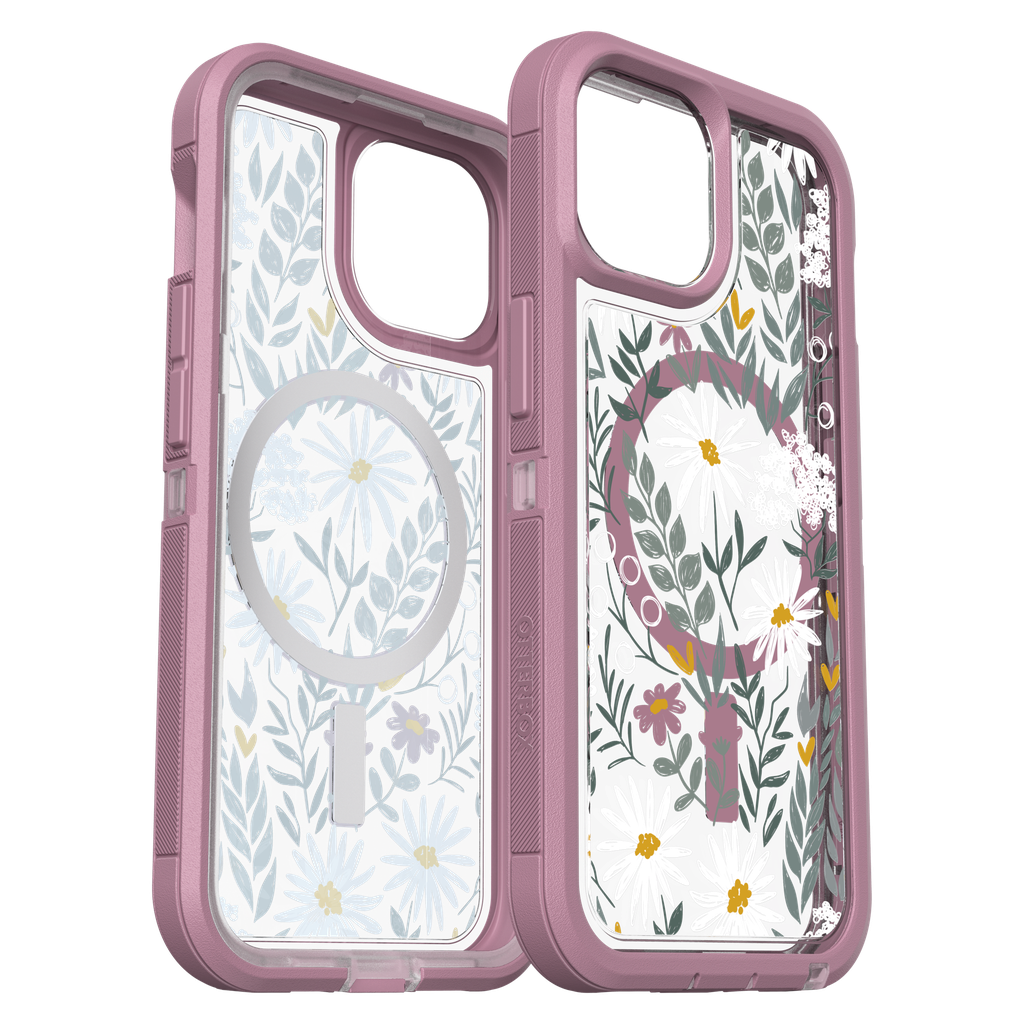 Otterbox - Defender Pro Xt Clear Magsafe Case For Apple Iphone 15   /  Iphone 14  /  Iphone 13 - Orchid Advice