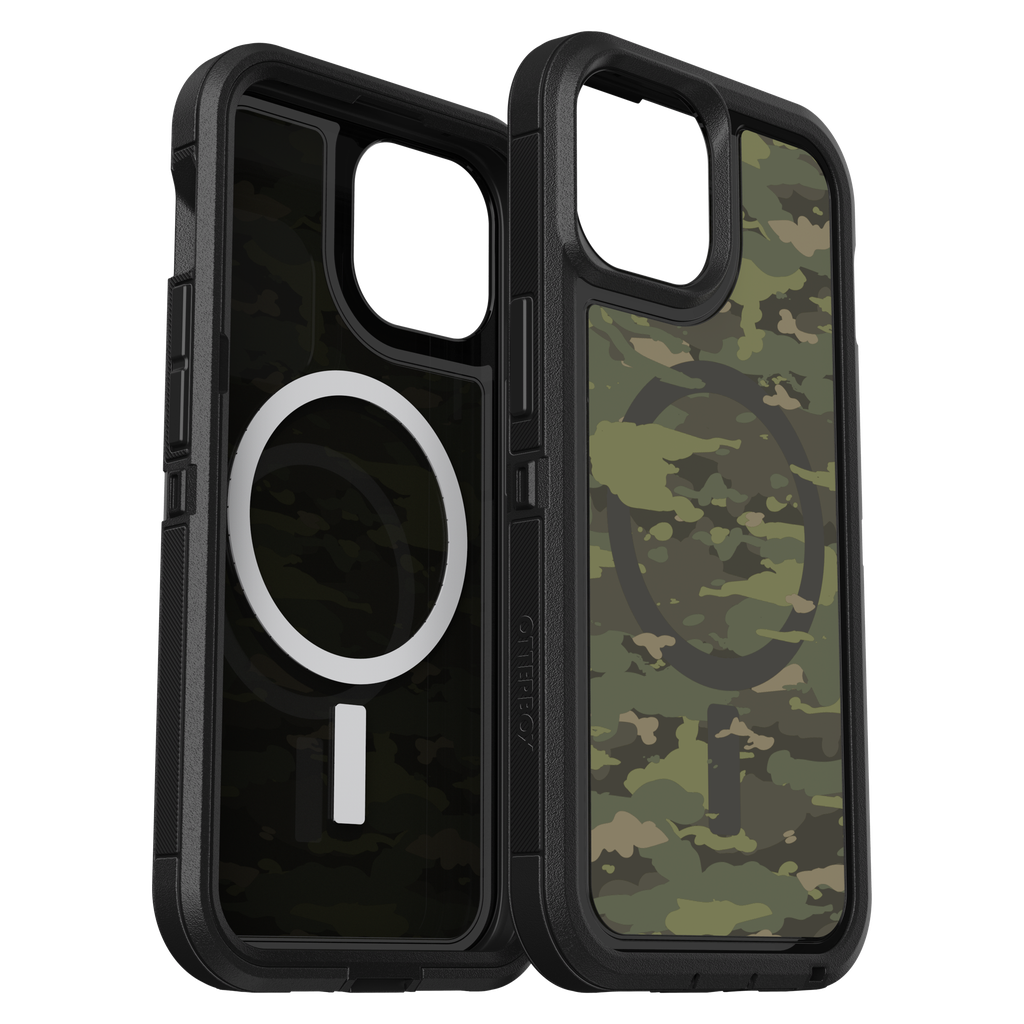 Otterbox - Defender Pro Xt Clear Magsafe Case For Apple Iphone 15   /  Iphone 14  /  Iphone 13 - Woodland Camo