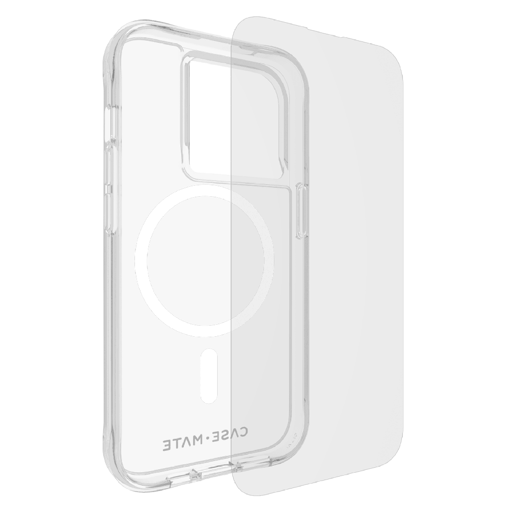 Case-mate - Protection Pack Tough Case And Glass Screen Protector For Apple Iphone 15 Pro - Clear