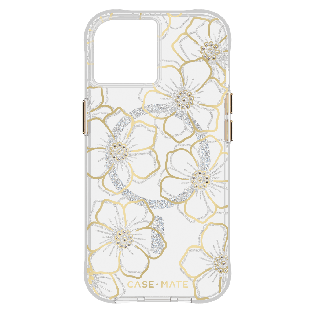Case-mate - Floral Gems Magsafe Case For Apple Iphone 15  /  Iphone 14  /  Iphone 13 - Gold