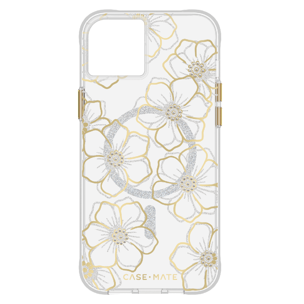 Case-mate - Floral Gems Magsafe Case For Apple Iphone 15 Plus - Gold