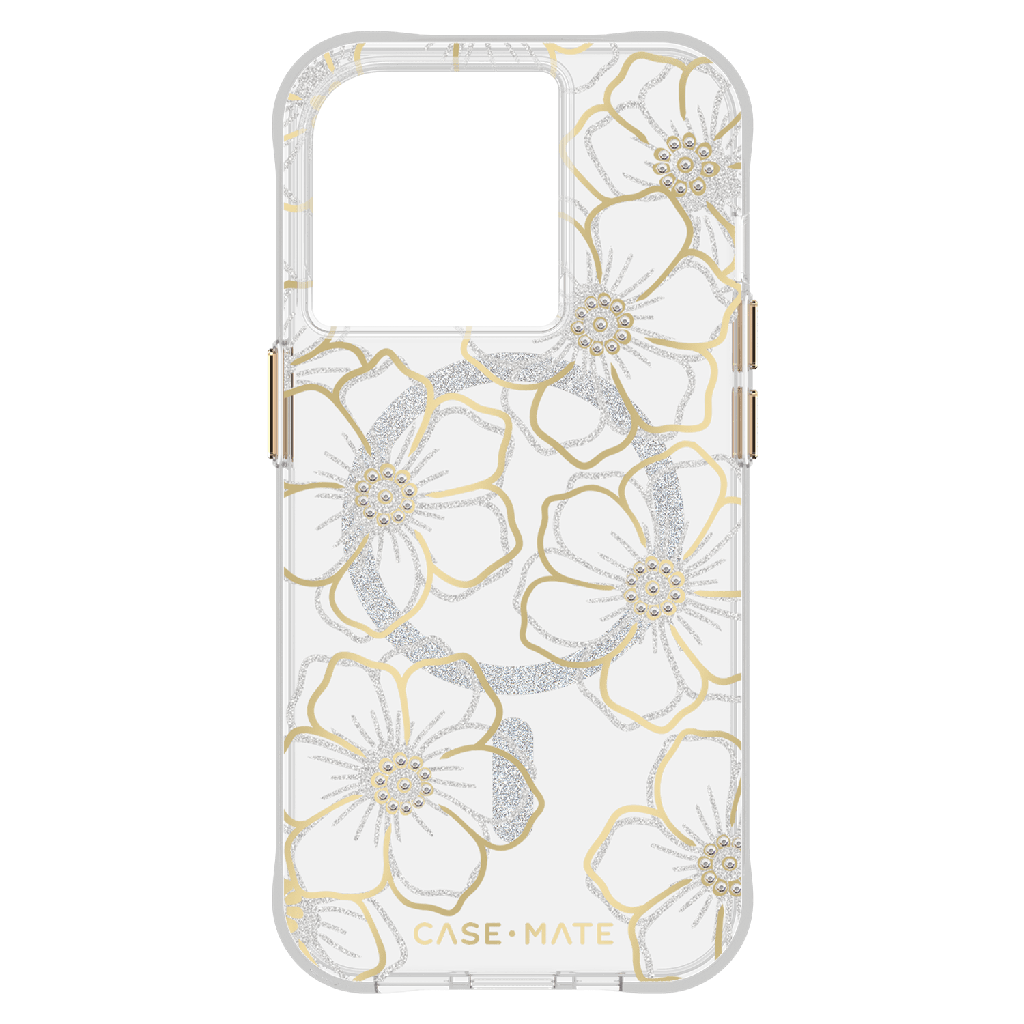 Case-mate - Floral Gems Magsafe Case For Apple Iphone 15 Pro - Gold