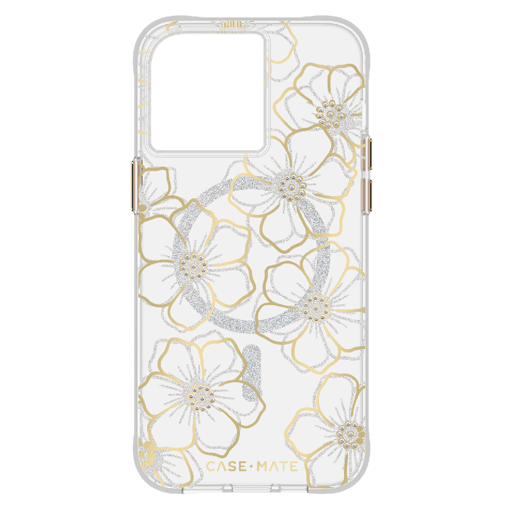 Case-mate - Floral Gems Magsafe Case For Apple Iphone 15 Pro Max - Gold