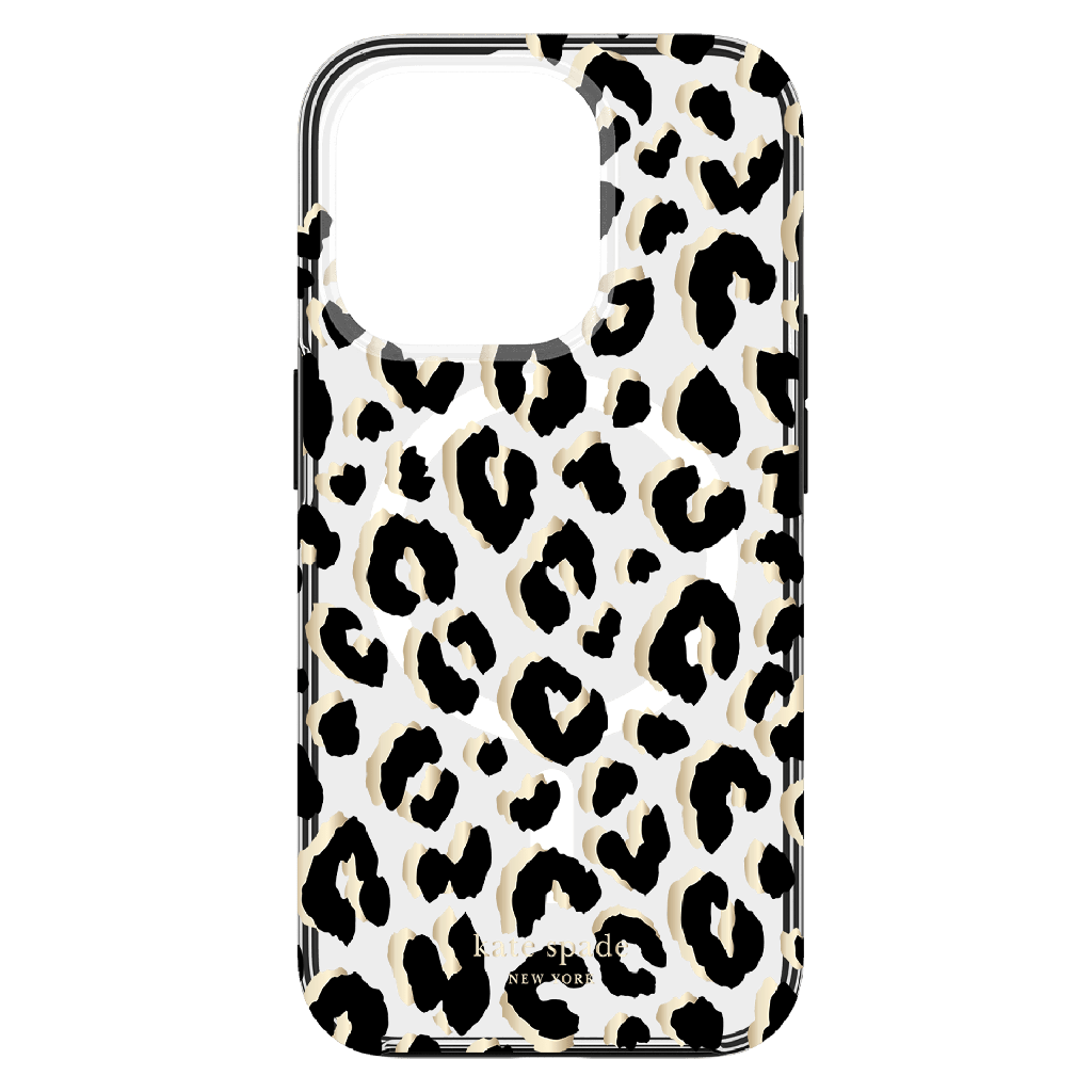 Kate Spade - New York Protective Hardshell Magsafe Case For Apple Iphone 15 Pro - City Leopard Black