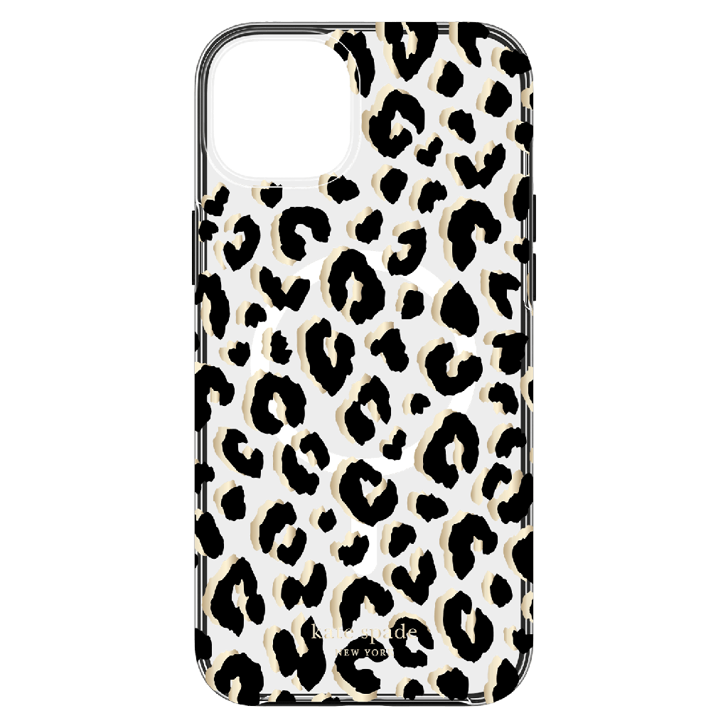 Kate Spade - New York Protective Hardshell Magsafe Case For Apple Iphone 15 Plus - City Leopard Black