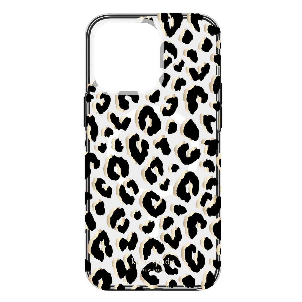 Kate Spade - New York Protective Hardshell Magsafe Case For Apple Iphone 15 Pro Max - City Leopard Black