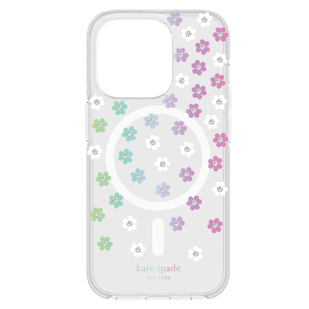 Kate Spade - New York Protective Hardshell Magsafe Case For Apple Iphone 15 Pro - Scattered Flowers