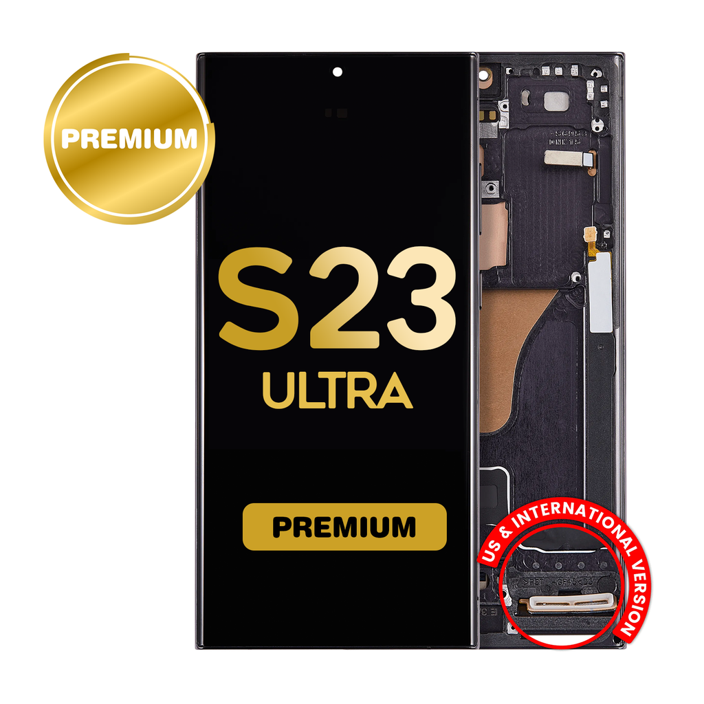 OLED Assembly for Samsung Galaxy S23 Ultra (S918) with Frame - Phantom Black (Premium) (US Version)