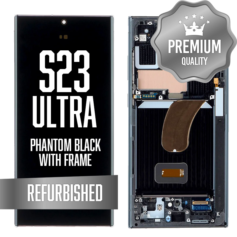 OLED Assembly for Samsung Galaxy S23 Ultra With Frame - Phantom Black (Refurbished) (US Version)