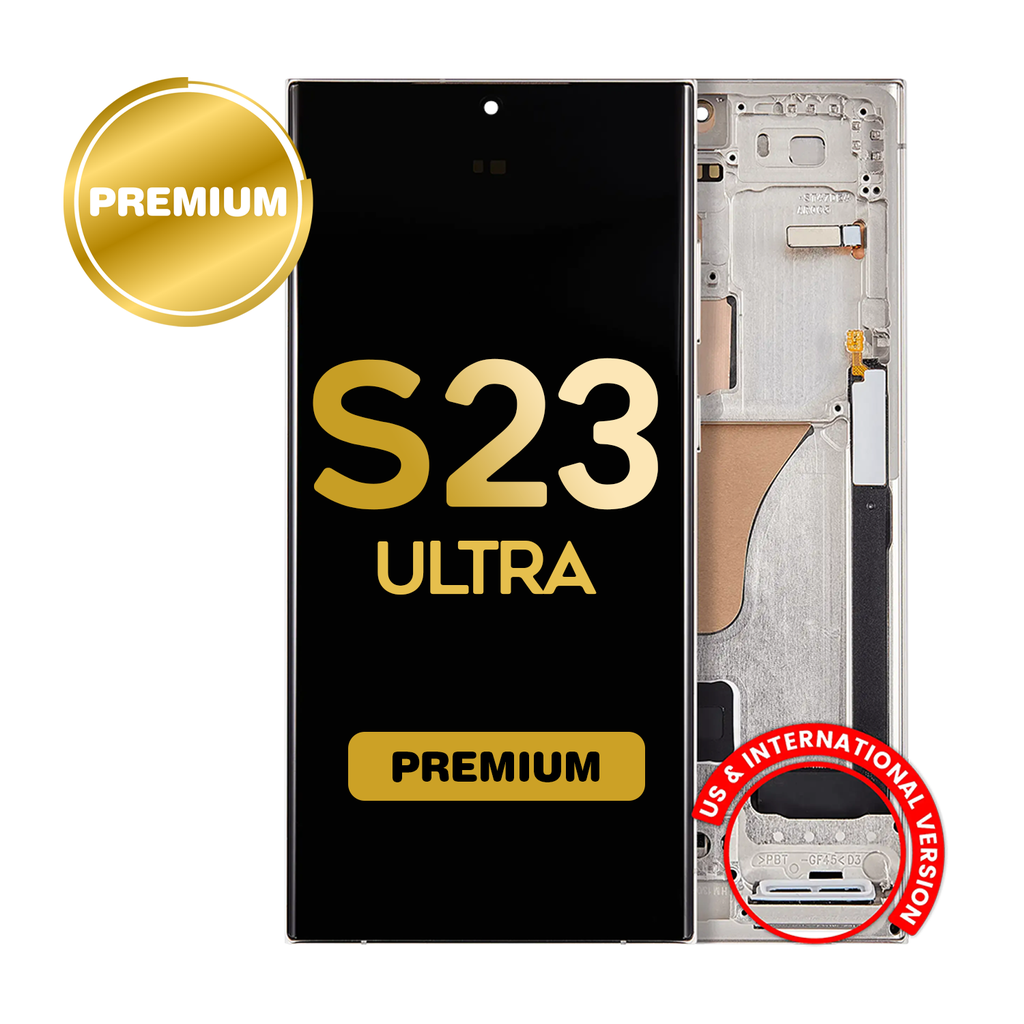 OLED Assembly for Samsung Galaxy S23 Ultra (S918) with Frame - Cream (Premium) (US Version)