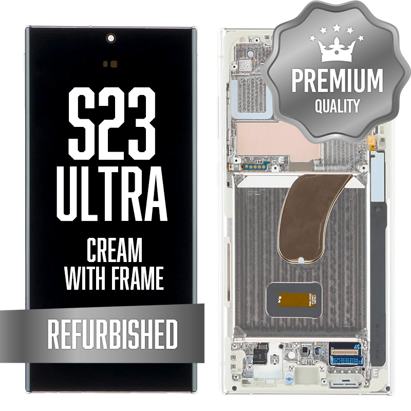 OLED Assembly for Samsung Galaxy S23 Ultra With Frame - Cream (Refurbished) (US Version)