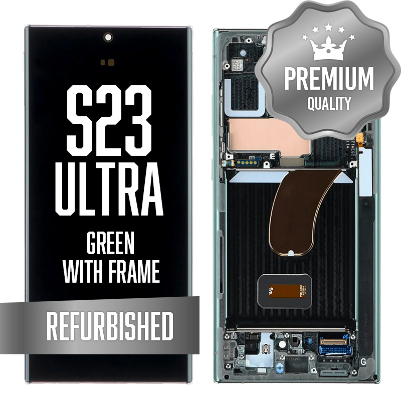 OLED Assembly for Samsung Galaxy S23 Ultra With Frame - Green (Refurbished) (US Version)