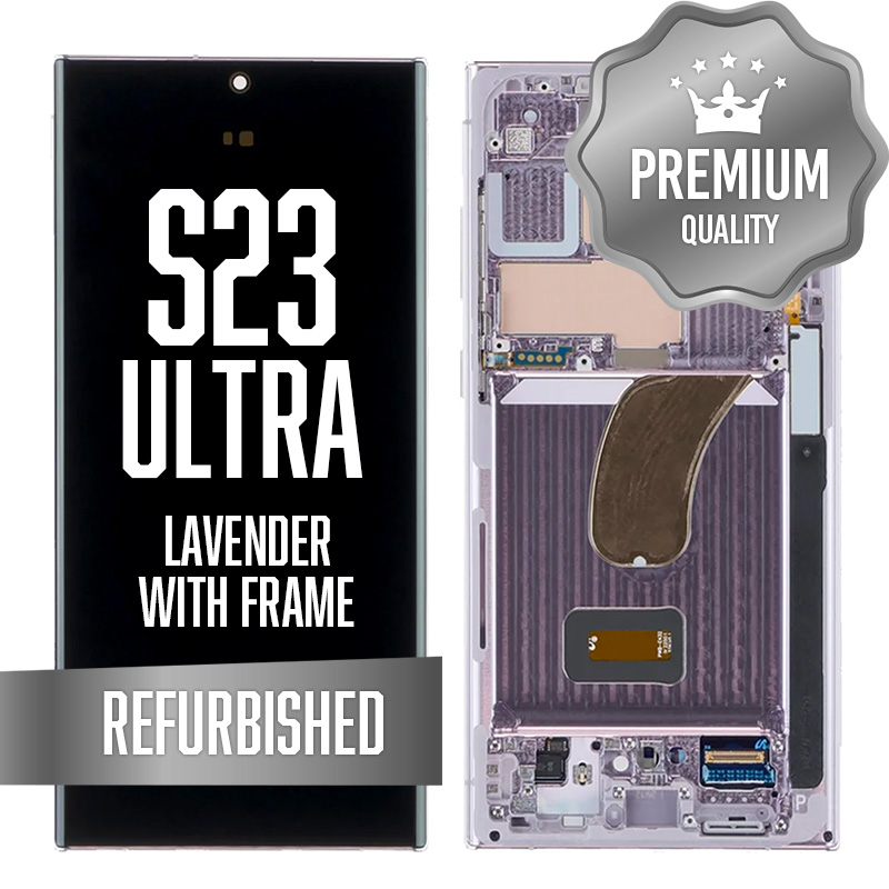 OLED Assembly for Samsung Galaxy S23 Ultra With Frame - Lavender (Refurbished) (US Version)