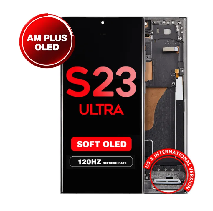 OLED Assembly for Samsung Galaxy S23 Ultra (S918) with Frame - Green (Aftermarket Plus - Soft OLED / 120Hz) (US Version)