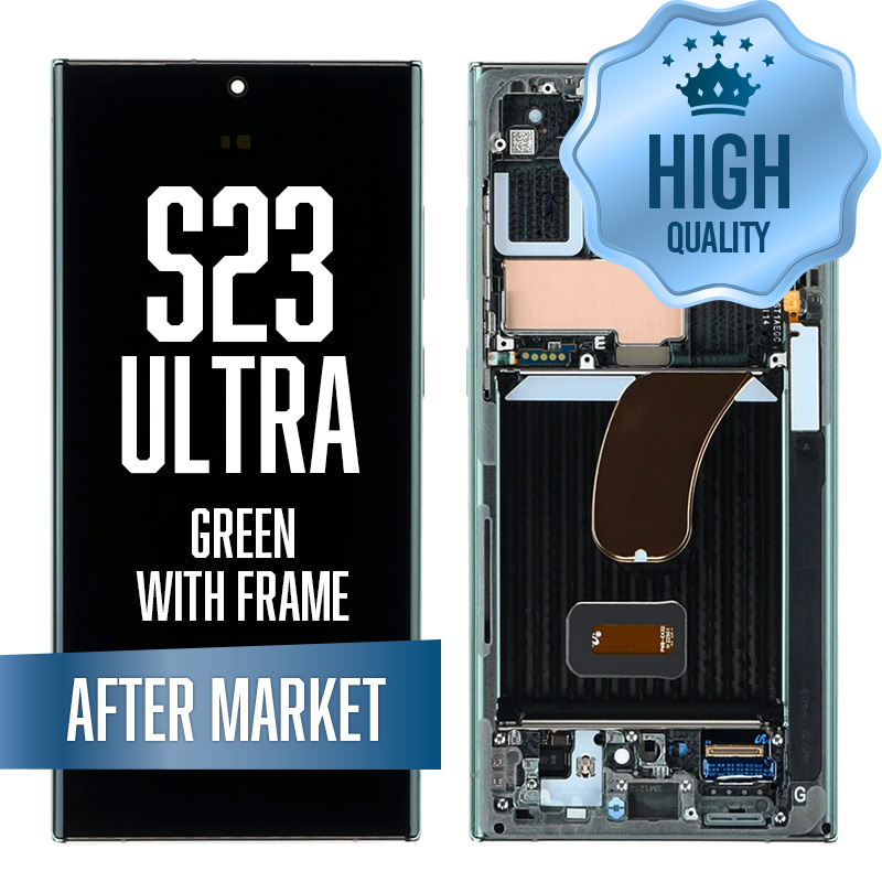 OLED Assembly for Samsung Galaxy S23 Ultra With Frame - Green (High Quality - Aftermarket) (US Version)