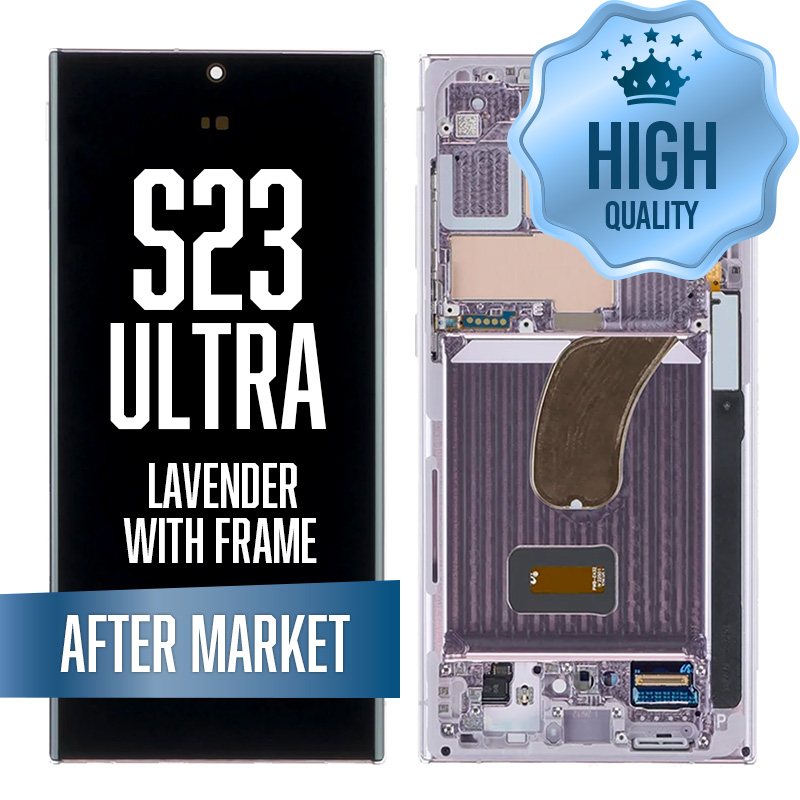OLED Assembly for Samsung Galaxy S23 Ultra With Frame - Lavender (High Quality - Aftermarket) (US Version)