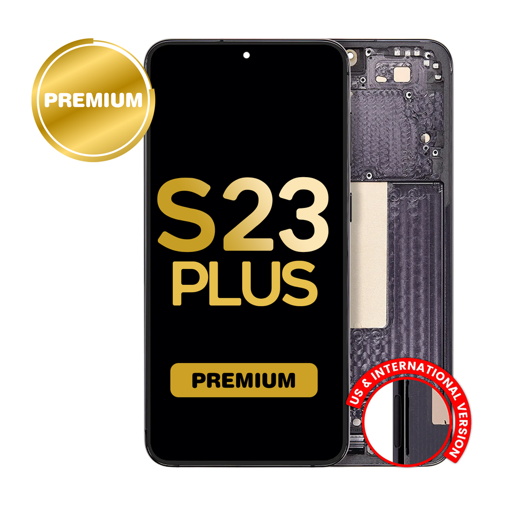 OLED Assembly for Samsung Galaxy S23 Plus (S916) with Frame - Phantom Black (Premium) (US Version)