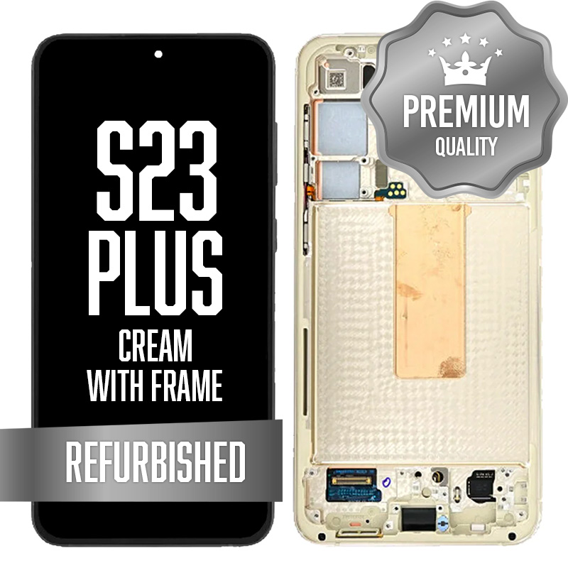 OLED Assembly for Samsung Galaxy S23 Plus With Frame - Cream (Refurbished) (US Version)